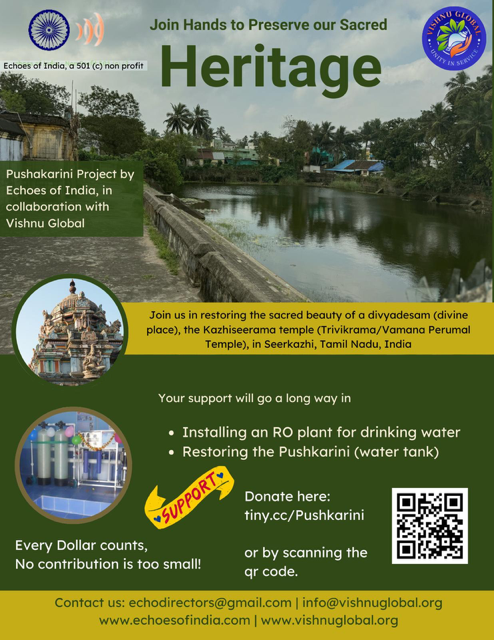 Join Hands to Preserve our Sacred Heritage — Pushkakarini Project poster