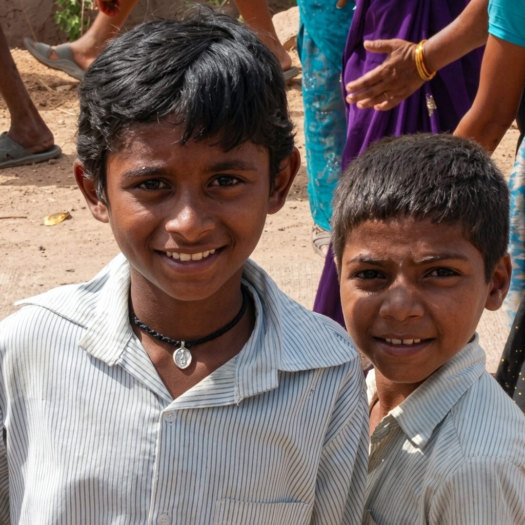 Village boys at water project